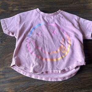 Zara Kids Lilac Tee with Rainbow Smiley